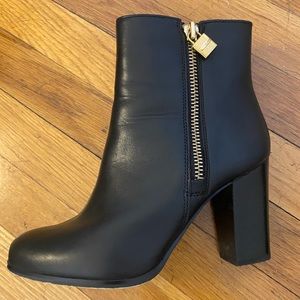 Michael Kors Lock Leather Heeled Booties